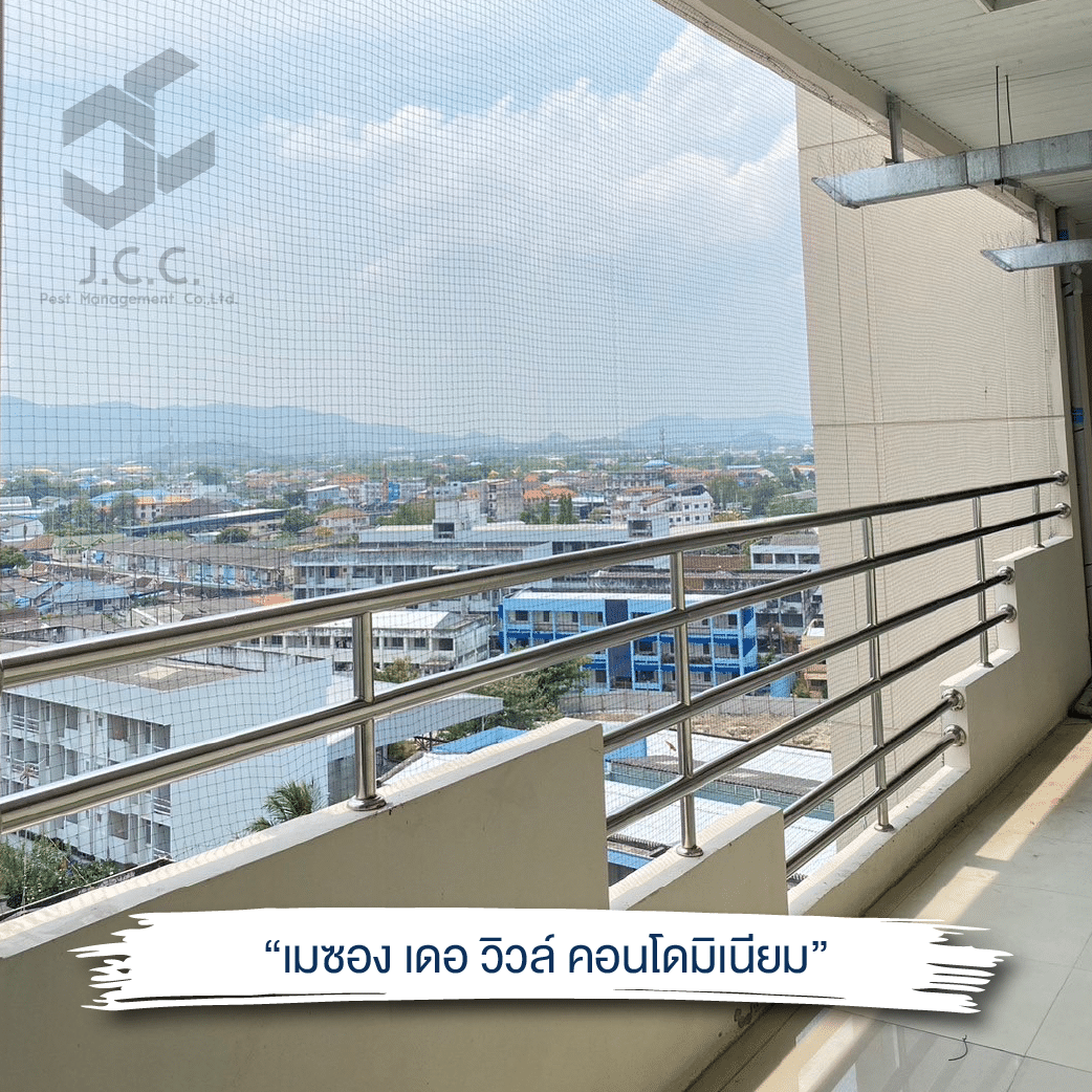 ติดตาข่ายกันนกคอนโด 3