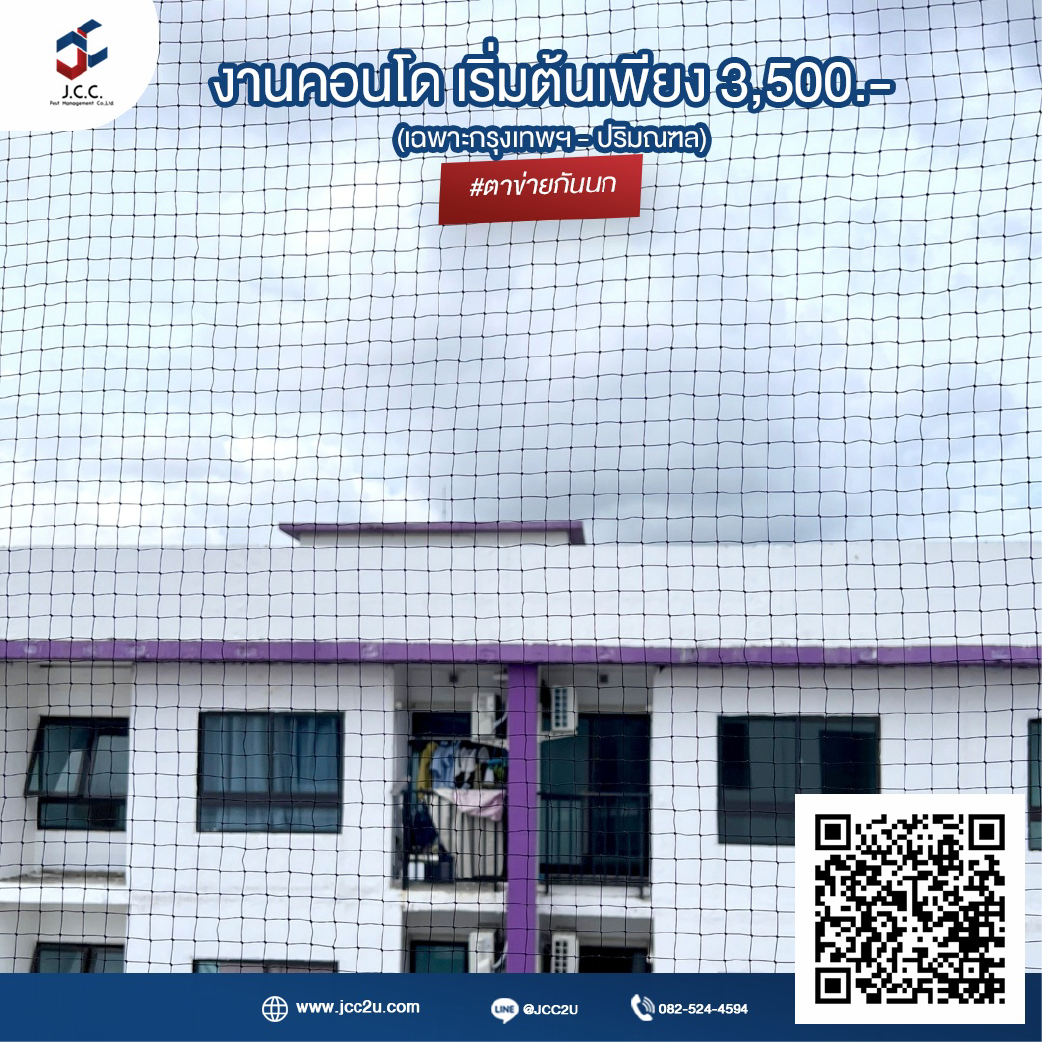 ติดตาข่ายกันนกคอนโด 9